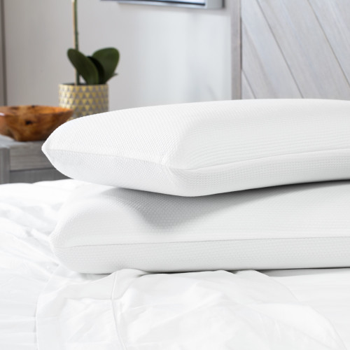 Set of 2 White Hypoallergenic Classic Comfort Memory Foam Ergonomic Standard Size Bed Pillows 22"