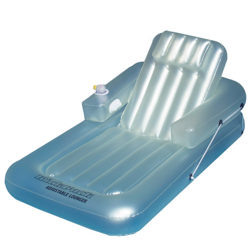 Inflatable Light Blue Water Sports Kickback Adjustable Lounger Raft, 74-Inch