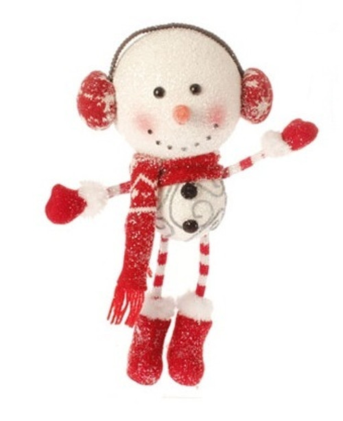 12" Alpine Chic Oversized Snowman with Ear Muffs Christmas Ornament