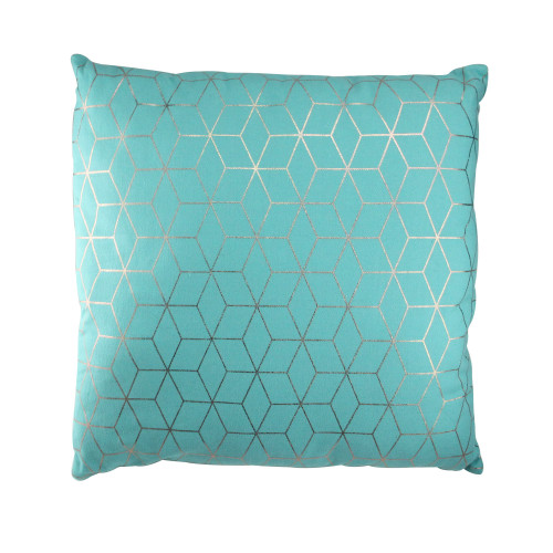 17" Ocean Blue Contemporary Geometric Square Throw Pillow