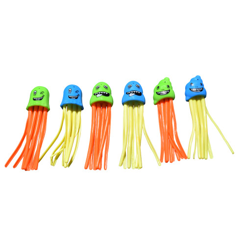 Set of 6 Multicolor Jellyfish Slow Sinking Dive Game - 5"