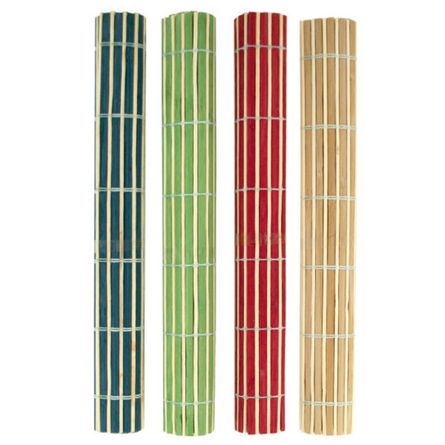 Pack of 4 Vibrantly Colored Rectangular Roll-Up Placemats 17" - 33488238