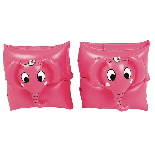 8" Pink Inflatable Elephant Swimming Pool Arm Floats - Set of 2