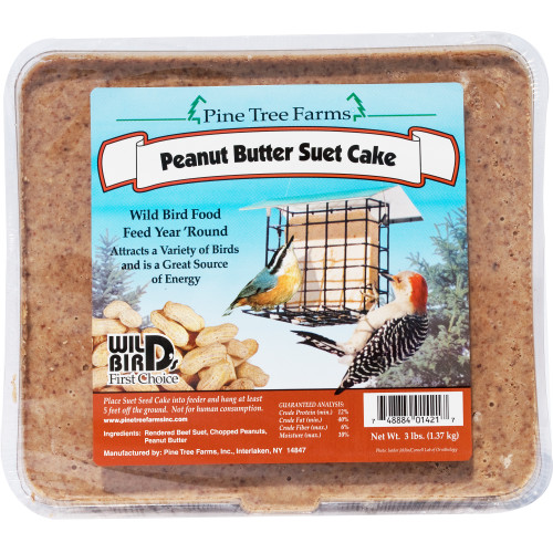 8.5” Brown Suet Peanut Butter Cake Bird Feeder 3 lbs - 33480360