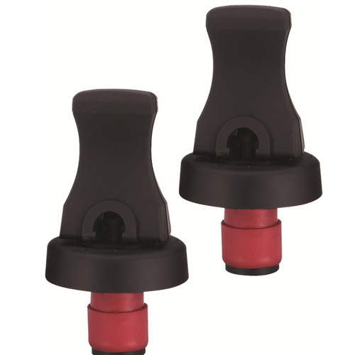 Set of 2 Black and Red Plastic Wine Bottle Stoppers 6.75" - 33479526