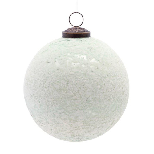 Set of 6 Frosted White Glass Christmas Ball Ornament 4.5" (115mm)