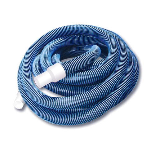 Blue and White Spiral Wound Vacuum Hose with Cuffs 21' x 1.25"