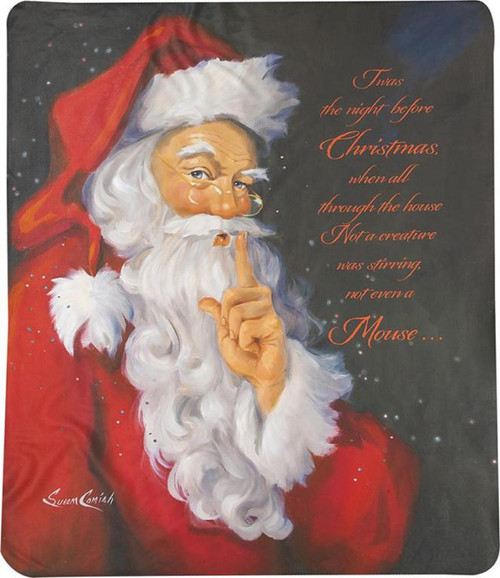Red and White Santa Claus Rectangular Throw Blanket 50" x 60"
