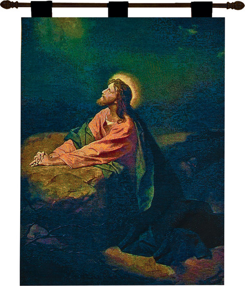 Religious Garden of Gethsemane Cotton Wall Art Hanging Tapestry 36" x 26"