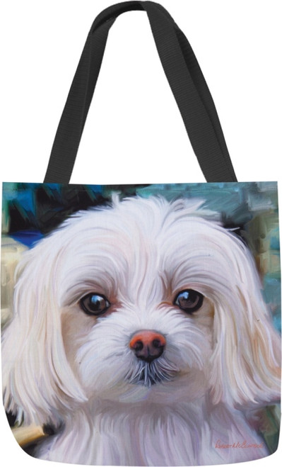 18" Robert McClintock Paws and Whiskers Little Lord Malty Maltese Tote Bag - 31367015