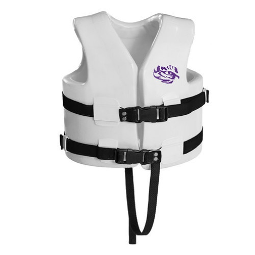24" White NCAA Louisiana State University Child's Small Life Vest - 32810511
