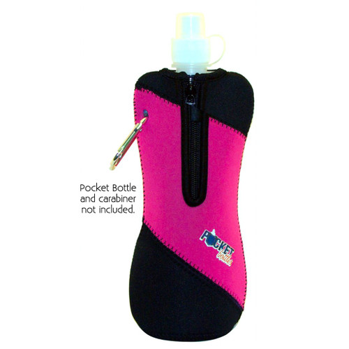 9" Pink and Black Neoprene Jacket for Pocket Bottles - 33480336