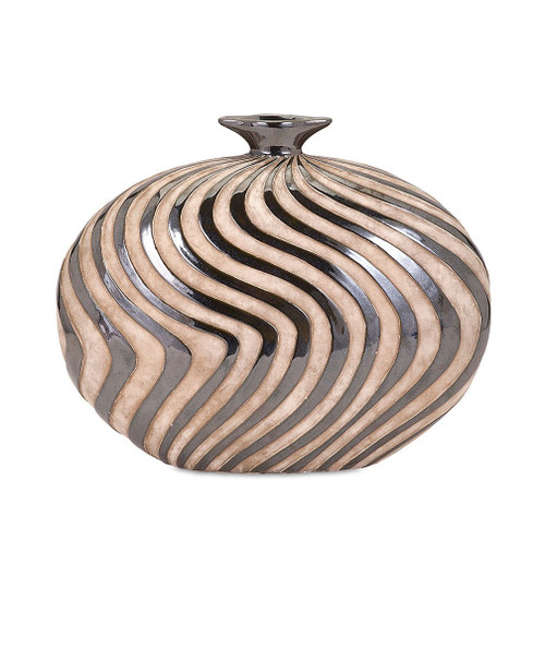Leza Small Swirl Earthenware Vase