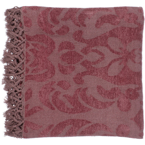 50" x 70" Floral Scroll Red Viscose Throw Blanket