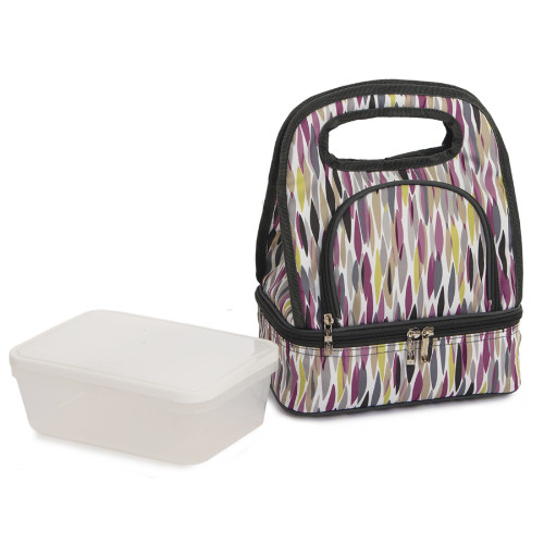 12" Purple Printed Savoy Lunch Bag