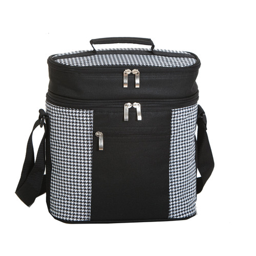 12” Black and White Insulated Cooler Bag