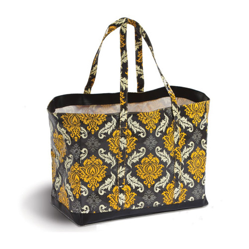 19" Decorative Black and Yellow Eco-Friendly Reusable Tote Bag