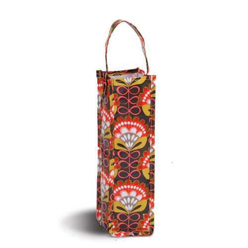 Pack of 2 Brown & Orange Eco-Friendly ReuPack of 2 Brown & Orange Canvas Eco-Friendly Reusable Wine Bottle and Gift Tote Bag 14"