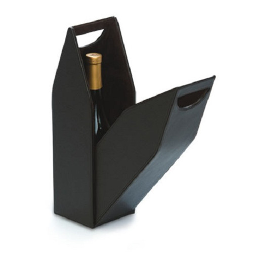 14.5" Single Bottle Espresso Black Folding Wine Storage Box