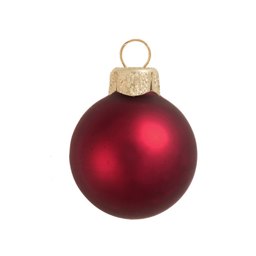 Bordeaux Glass Ball Christmas Ornament 7" (180mm) - Matte Red