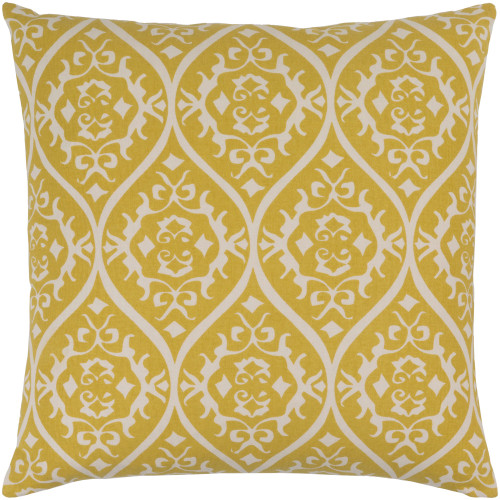 20” Somerset Yellow and Gray Oglee Printed Square Cotton Pillow Cover