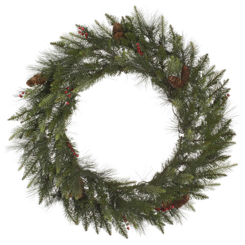 24" Traditional Vallejo Mixed Pine Artificial Christmas Wreath - Unlit