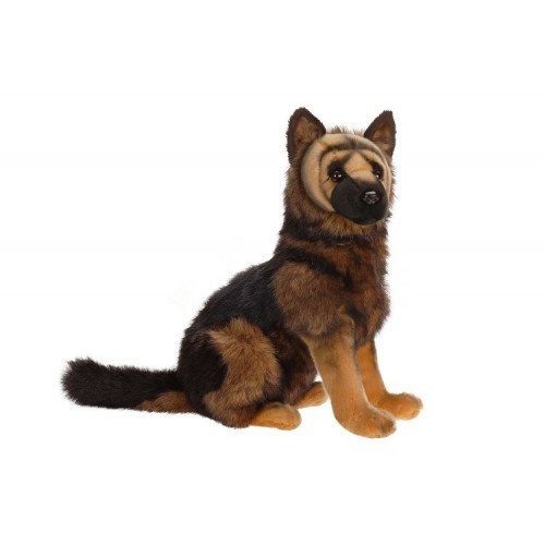 Set of 2 Brown and Black Handcrafted German Shepherd Puppy Dog Stuffed Animals 16"