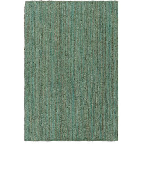 5' x 7.5' Sage Green and Brown Hand Woven Reversible Rectangular Area Throw Rug