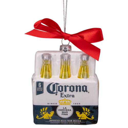 3.25" Corona Six Pack Glass Christmas Ornament