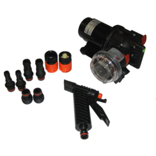 10" Black and Red Aqua Jet Wash Down Kit 12V