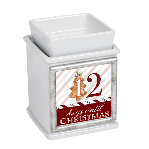 5" Gray and Red Countdown to Christmas Themed Electric Warmer