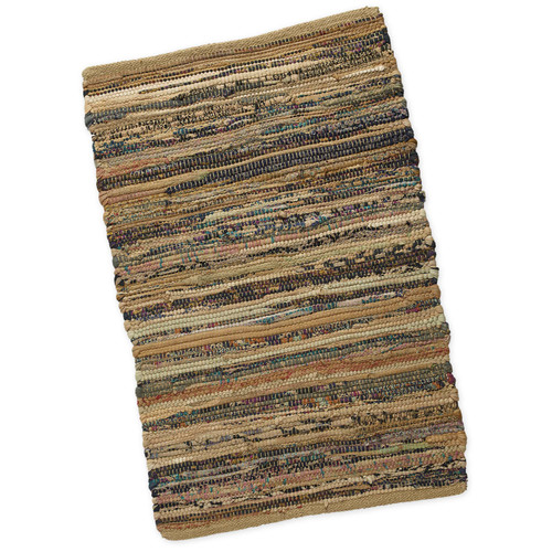 2' x 3' Hand Woven Taupe Cotton Chindi Area Throw Rug