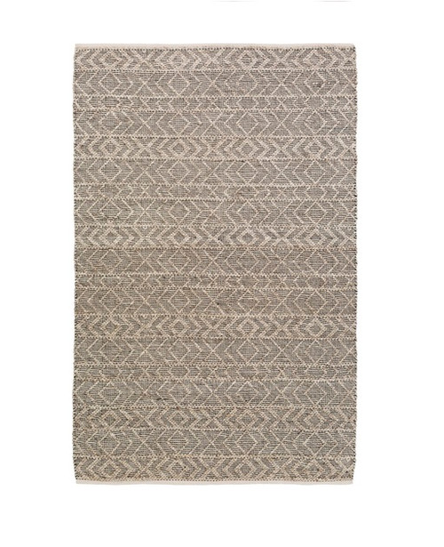9' x 13' Contemporary Black and Pastel Gray Hand Woven Area Throw Rug