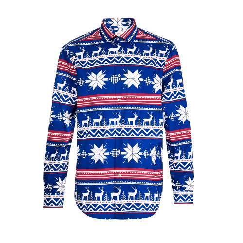 Blue and White The Rudolph Men's Adult Christmas Shirt - Small