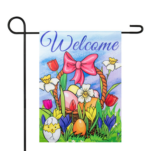 Welcome Easter Basket Outdoor Garden Flag 12.5" x 18"