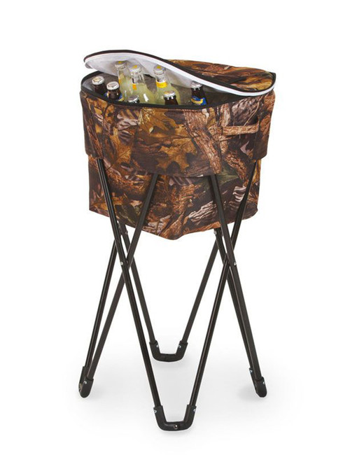 Portable Fold-Up Standing Cooler For Picnics & Tailgating - 72 Cans - Camouflage