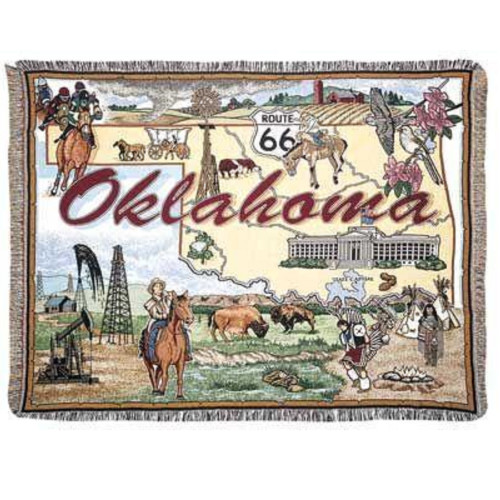 State of Oklahoma Rectangular Tapestry Throw Blanket 50" x 60"