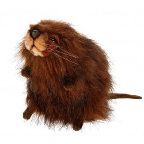 Set of 3 Brown Handcrafted Soft Plush Muskrat Stuffed Animals 8.5"