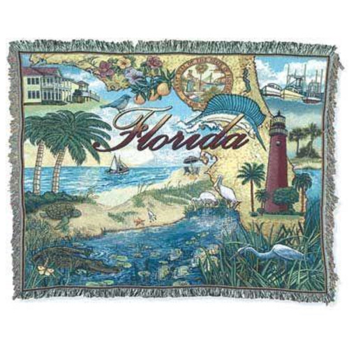 State of Florida Rectangular Tapestry Throw Blanket 50" x 60"