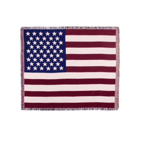 60" Rectangular Tapestry Throw Blanket With Fringe Border "The American Flag" Inspired Design