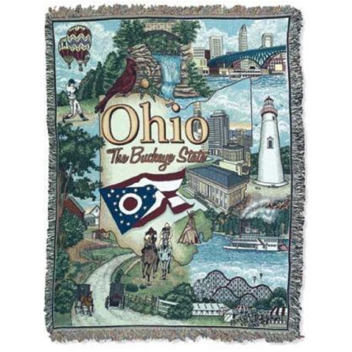 Ohio The Buckeye State Rectangular Tapestry Throw Blanket 50" x 60"