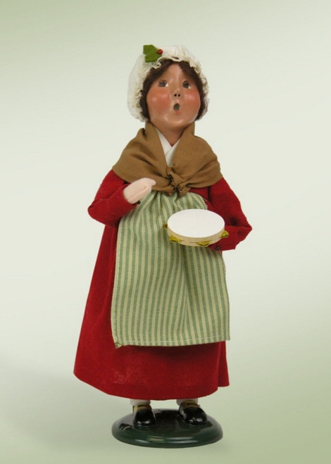 9.5" Decorative Colonial Musical Performer Girl Christmas Table Top Figure