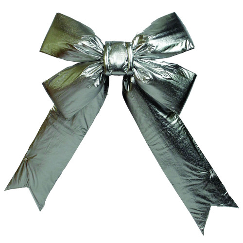 48" x 60" Silver Lamé Indoor Commercial Christmas Bow