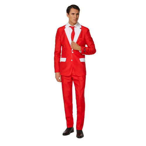 Red and White Santa Outfit Men's Adult Christmas Suit - Small