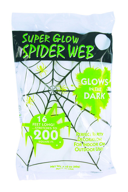 All Seasons Glow In Dark Spider Web Halloween Decoration 11 in. H 1 pk - Case Of: 1; Each Pack Qty: 1