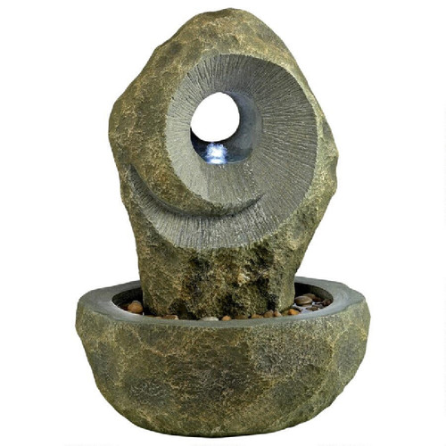 31" Modern Spiral Cascading Outdoor Garden Fountain