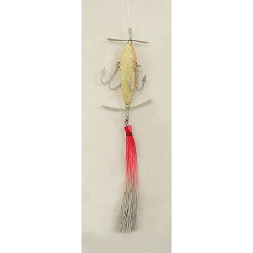 Red And Gray Sisal Lure Fishing Christmas Ornament 6.5"