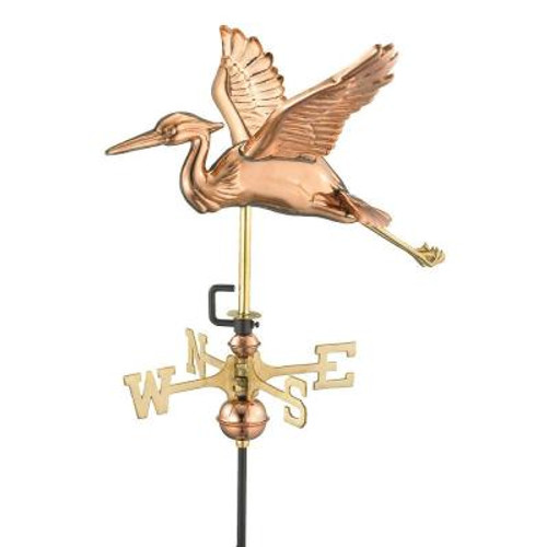 18" Gold and Bronze Blue Heron Outdoor Garden Weathervane