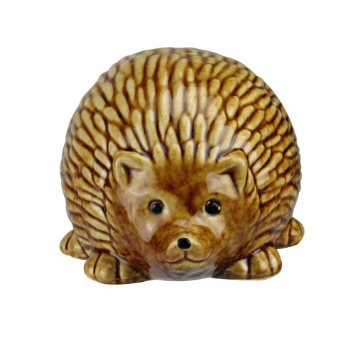 3.5" Pudgy Pals Relaxed Spined Tan Porcelain Hedgehog Table Top and Garden Figure