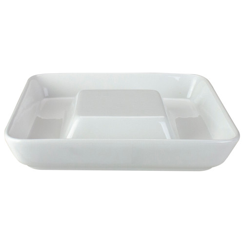 9.5" White Ceramic Cheese and Cracker Plate